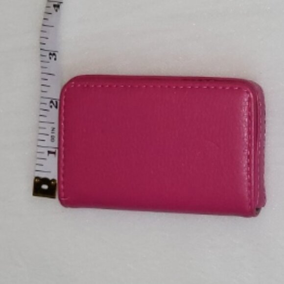 Hot Pink Cardholder Card Wallet Magnetic Flap Closure - Picture 5 of 5